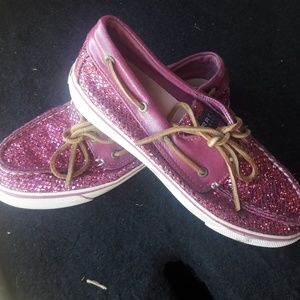 Pink glitter Sperrys